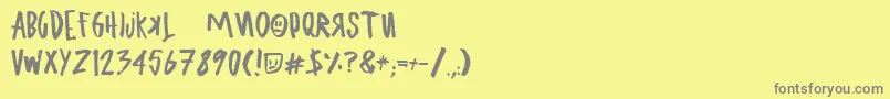 UglyboyAspekhndz Font – Gray Fonts on Yellow Background