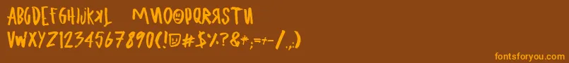 Police UglyboyAspekhndz – polices orange sur fond brun