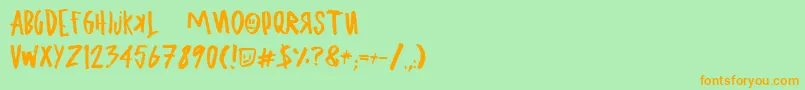 UglyboyAspekhndz Font – Orange Fonts on Green Background