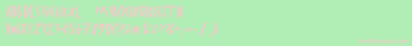 UglyboyAspekhndz-Schriftart – Rosa Schriften auf grünem Hintergrund