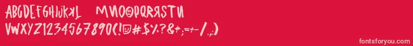 UglyboyAspekhndz Font – Pink Fonts on Red Background