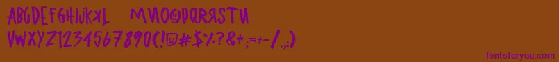 UglyboyAspekhndz Font – Purple Fonts on Brown Background