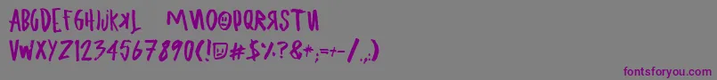 UglyboyAspekhndz Font – Purple Fonts on Gray Background