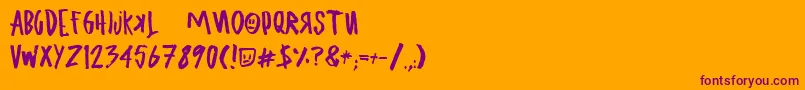 UglyboyAspekhndz Font – Purple Fonts on Orange Background
