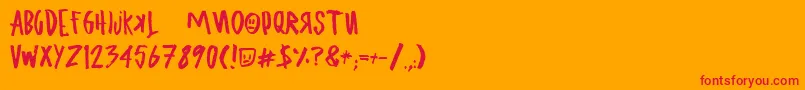 UglyboyAspekhndz Font – Red Fonts on Orange Background