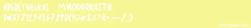 フォントUglyboyAspekhndz – 黄色い背景に白い文字
