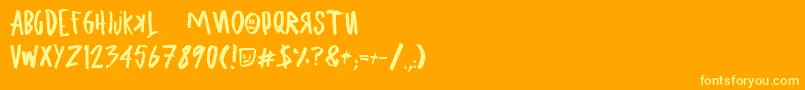 Czcionka UglyboyAspekhndz – żółte czcionki na pomarańczowym tle