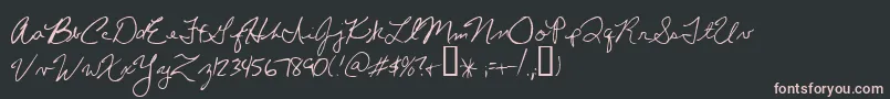 ChrissHandwriting Font – Pink Fonts on Black Background