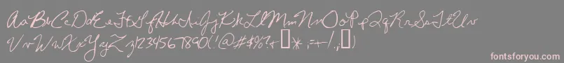 ChrissHandwriting Font – Pink Fonts on Gray Background