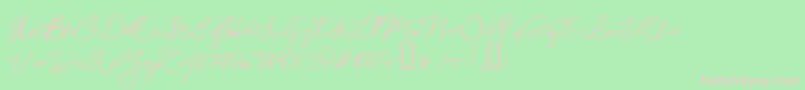 ChrissHandwriting Font – Pink Fonts on Green Background