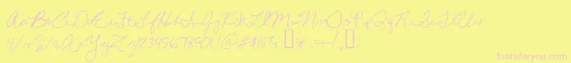 ChrissHandwriting Font – Pink Fonts on Yellow Background
