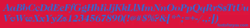 Caslon Bolditalic Font – Blue Fonts on Red Background