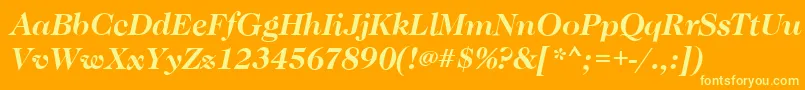 Police Caslon Bolditalic – polices jaunes sur fond orange