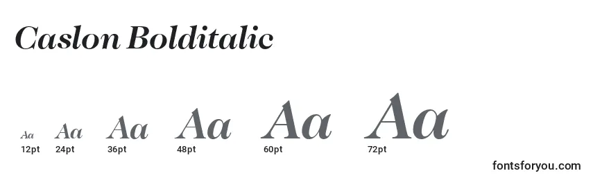 Caslon Bolditalic Font Sizes