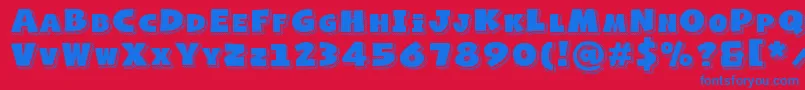 NaughtySquirrelShadowedDemo Font – Blue Fonts on Red Background