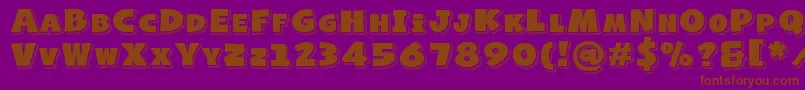 NaughtySquirrelShadowedDemo Font – Brown Fonts on Purple Background