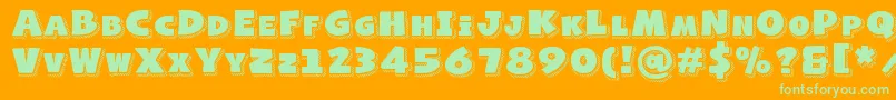 NaughtySquirrelShadowedDemo Font – Green Fonts on Orange Background