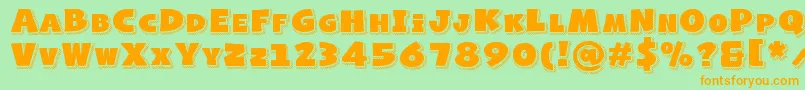 NaughtySquirrelShadowedDemo Font – Orange Fonts on Green Background