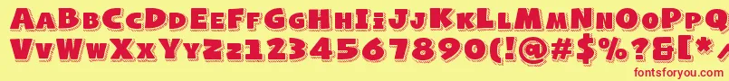 NaughtySquirrelShadowedDemo Font – Red Fonts on Yellow Background