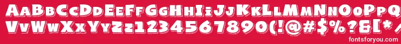 フォントNaughtySquirrelShadowedDemo – 赤い背景に白い文字
