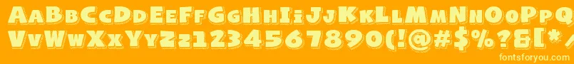 NaughtySquirrelShadowedDemo Font – Yellow Fonts on Orange Background