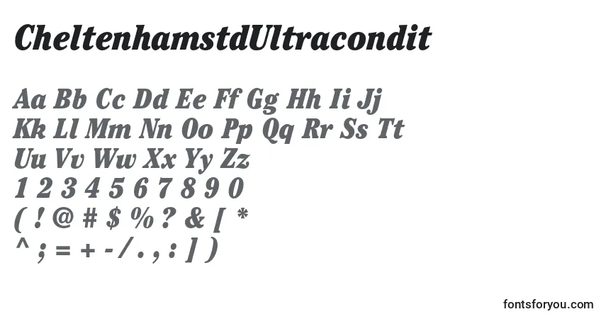 Czcionka CheltenhamstdUltracondit – alfabet, cyfry, specjalne znaki