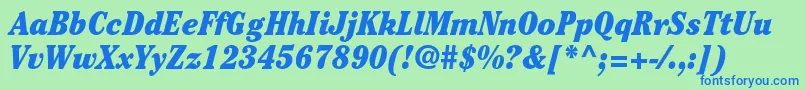 CheltenhamstdUltracondit Font – Blue Fonts on Green Background