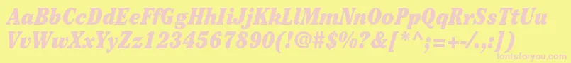 CheltenhamstdUltracondit Font – Pink Fonts on Yellow Background