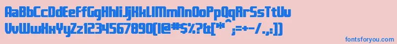 フォントFontanaBold – ピンクの背景に青い文字