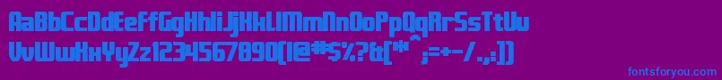 フォントFontanaBold – 紫色の背景に青い文字