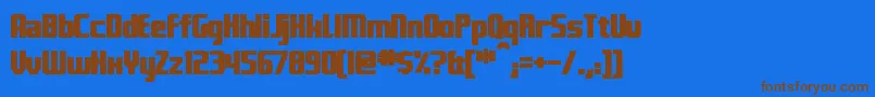 フォントFontanaBold – 茶色の文字が青い背景にあります。