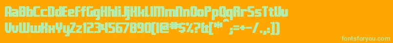 フォントFontanaBold – オレンジの背景に緑のフォント