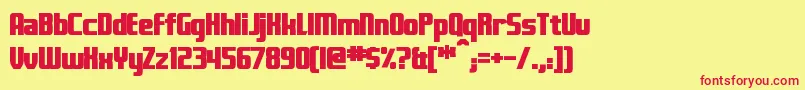 フォントFontanaBold – 赤い文字の黄色い背景
