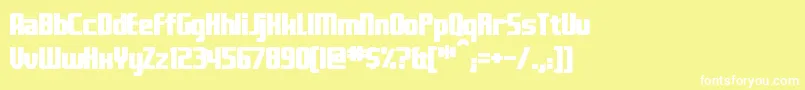 フォントFontanaBold – 黄色い背景に白い文字