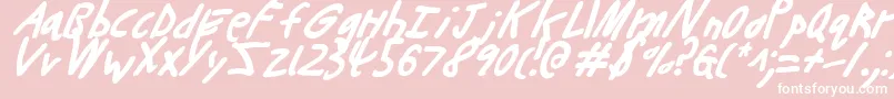 ButtonsTheBearItalic-Schriftart – Weiße Schriften auf rosa Hintergrund