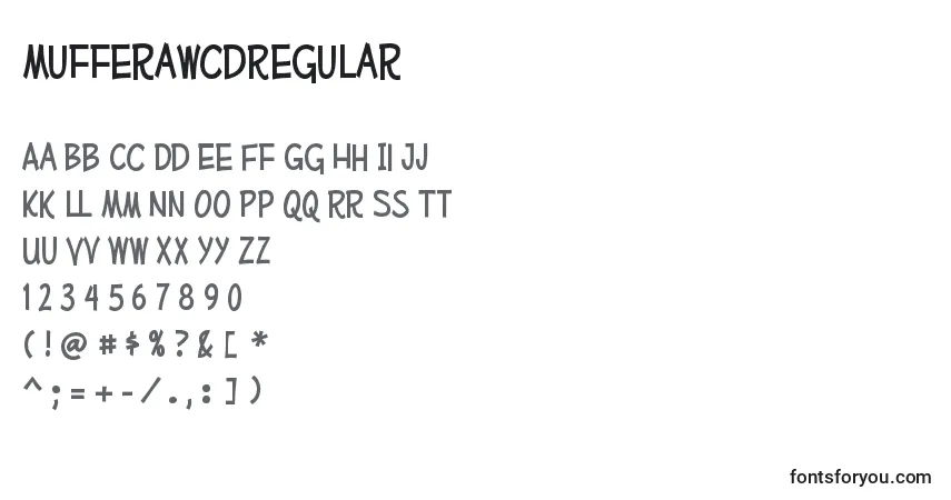 A fonte MufferawcdRegular – alfabeto, números, caracteres especiais