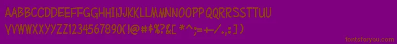 Шрифт MufferawcdRegular – коричневые шрифты на фиолетовом фоне