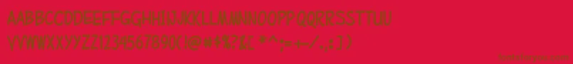 Шрифт MufferawcdRegular – коричневые шрифты на красном фоне