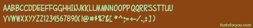 MufferawcdRegular Font – Green Fonts on Brown Background