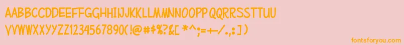 フォントMufferawcdRegular – オレンジの文字がピンクの背景にあります。