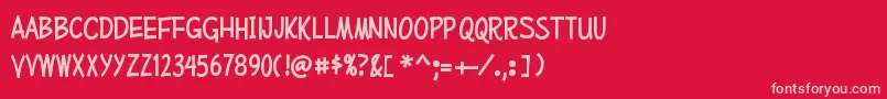 MufferawcdRegular Font – Pink Fonts on Red Background