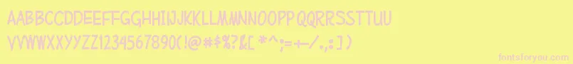 MufferawcdRegular Font – Pink Fonts on Yellow Background