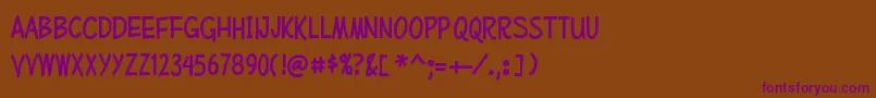 MufferawcdRegular Font – Purple Fonts on Brown Background