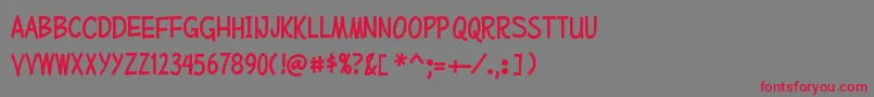 MufferawcdRegular Font – Red Fonts on Gray Background