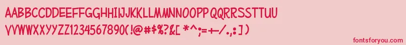 MufferawcdRegular Font – Red Fonts on Pink Background