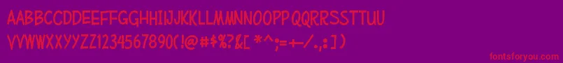 Шрифт MufferawcdRegular – красные шрифты на фиолетовом фоне