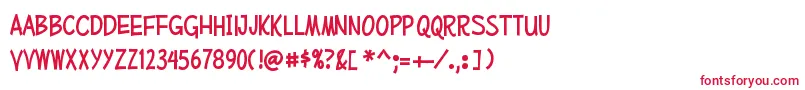 MufferawcdRegular Font – Red Fonts on White Background