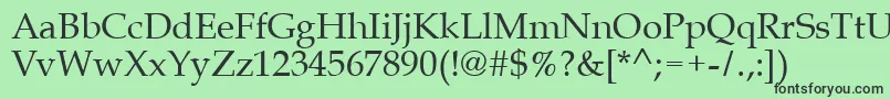 フォントQueens – 緑の背景に黒い文字