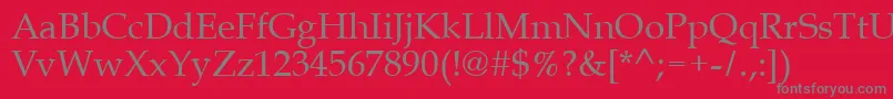 フォントQueens – 赤い背景に灰色の文字