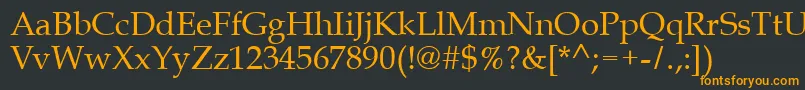 フォントQueens – 黒い背景にオレンジの文字